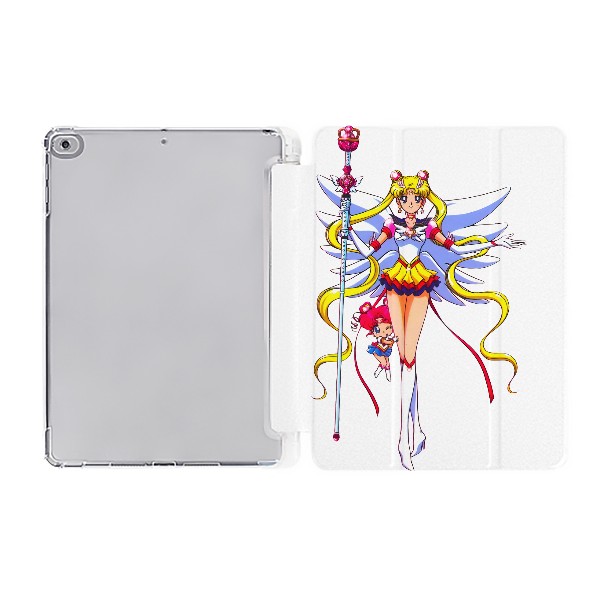 （画像用） 美少女戦士セーラームーン 月野 うさぎ つきの うさぎ Sailor Moon Tsukino Usagi IPad ケース ペン収納付き 三つ折りスタンド PUレザー×シリコン 対応機種9.5/10.5/10.9インチ